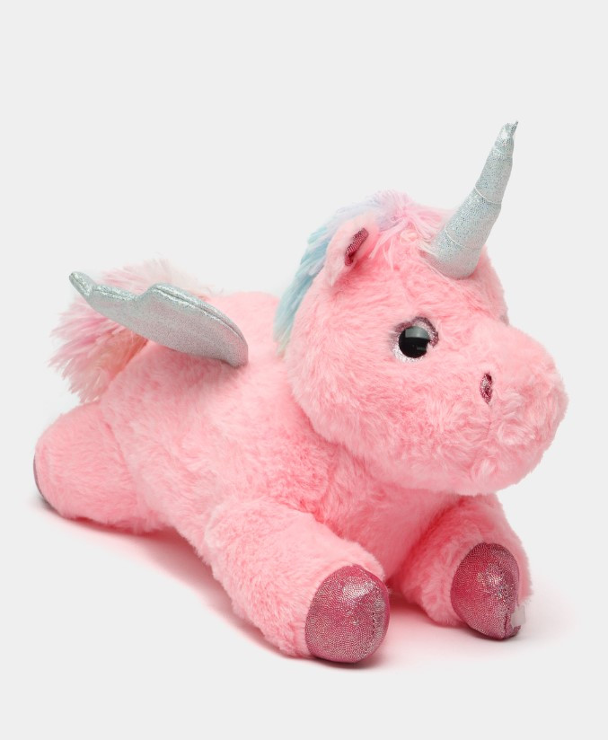 М'яка іграшка нічник Єдиноріг з підсвіткою 36 см Рожевий, фото 1
