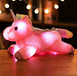 М'яка іграшка нічник Єдиноріг з підсвіткою 36 см Рожевий, фото 2