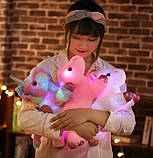 М'яка іграшка нічник Єдиноріг з підсвіткою 36 см Рожевий, фото 4