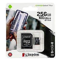 Карта Памяти Kingston Canvas Select Plus microSDXC (UHS-1) 256gb 10 Class &amp; Adapter