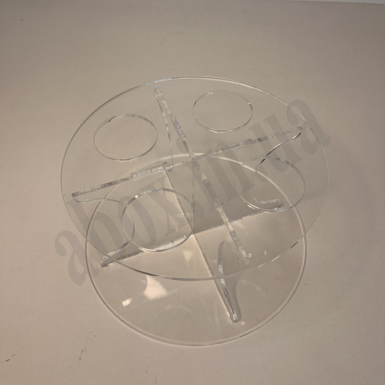 Підставка під морозиво | Кругла | 4 ріжка | Прозора