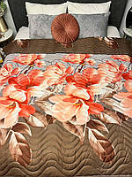 Летнее одеяло евро, стеганное одеяло летнее цветы 195х215 см