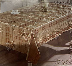 Кухонна скатертина вінілова для столу на тканинній основі 140х220 см