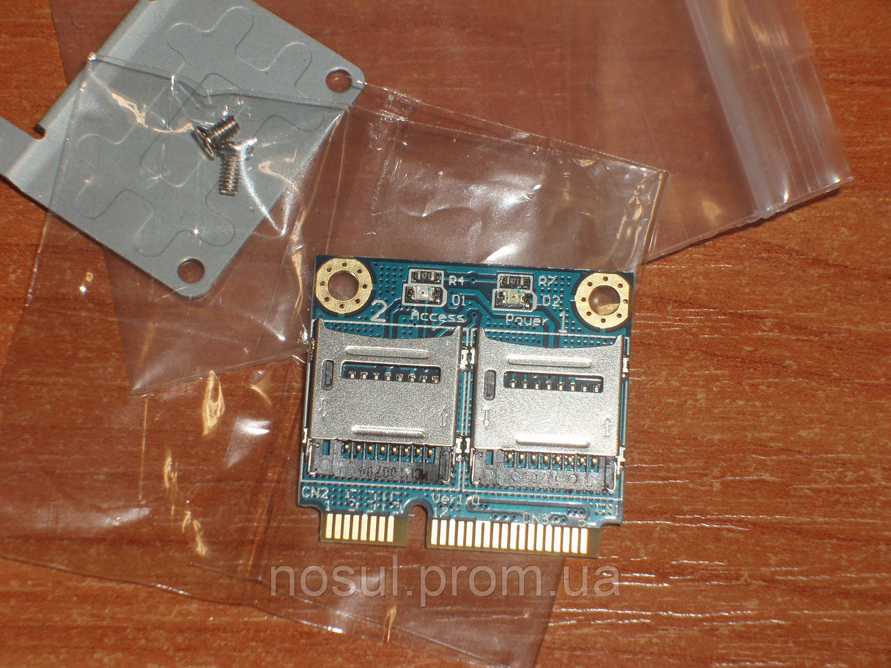 Адаптер MR15 Mini PCI-E - micro SD x2 (TF Dual) Win Mac SDXC/SDHC/SD M18x R1/R2 - фото 2 - id-p409488305
