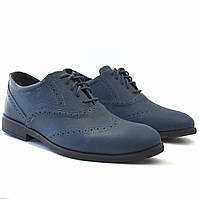 Сині Туфлі лазурні шкіряні броги чоловіче взуття великих розмірів Rosso Avangard BS Felicete Blue Azure