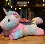 М'яка іграшка нічник Єдиноріг з підсвіткою 36 см різнокольоровий, фото 2