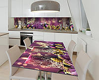 Наклейка 3Д вінілова на стіл Zatarga «Лілове Різдво» 600х1200 мм для будинків, квартир, сто ZK, код: 6440031