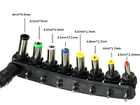 Універсальний зарядний пристрій від мережі та від прикурювача для ноутбуків із 8 насадками DC 12-24 V 120ват, фото 3
