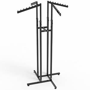 Стійка-вішало для одягу Краб 4 кронштейни похилих, чорна