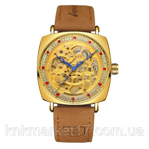 Автоматичний механічний годинник Forsining 8274 Gold, фото 1