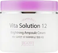 Ампульный крем для улучшения цвета лица с витамином В12 - Jigott Vita Solution 12 Brightening Ampoule Cream,