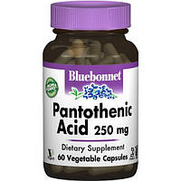Пантотеновая кислота Bluebonnet Nutrition Pantothenic Acid (B5) 250 mg 60 Veg Caps BLB0468 GR, код: 7682852
