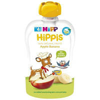 Дитяче пюре HiPP Organic HiPPiS Pouch Яблуко-банан, 100 г (9062300133711) and