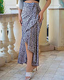Модна елегантна довга жіноча спідниця на запах у кольорах, розміри 42 - 56, фото 2