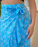 Модна елегантна довга жіноча спідниця на запах у кольорах, розміри 42 - 56, фото 3