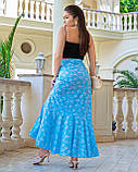 Модна елегантна довга жіноча спідниця на запах у кольорах, розміри 42 - 56, фото 5