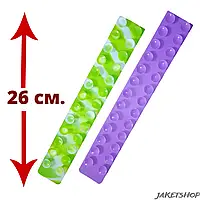 Набор игрушки антистресс Сквидопоп силиконовая лента с липучками зебра Masyasha 2 шт, 26 см сиреневая и
