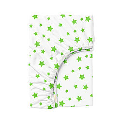 Простирадло на резинці в дитяче ліжечко 60х120 GREEN STARS
