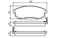 Комплект тормозных накладок, дисковый тормоз BOSCH 0986494277