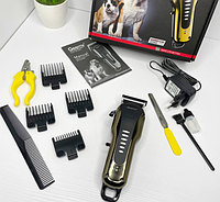 Набір для стрижки тварин GEMEI GM 6063 акумуляторна, інструменти для горумінгу, фото 2