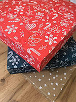 Коробка середня різдвяний малюнок червоний