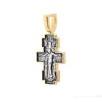 Серебряный крестик с позолотой «Распятие. Икона Божией Матери «Млекопитательница» 131689 Оник OB, код: 6731282