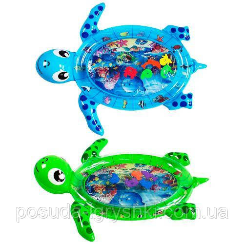 Килимок для немовляти WM-T-2 надувний, водяний, черепаха, розмір 100-84-8см, 2 кольори., фото 1