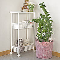 ЕТАЖЕРКА У ТРИ ЯРУСИ НА КОЛЕСАХ