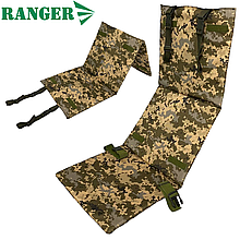 Каремат тактичний складаний потрійний каремат армійський із кріпленням на пояс каремат польовий Ranger піксель