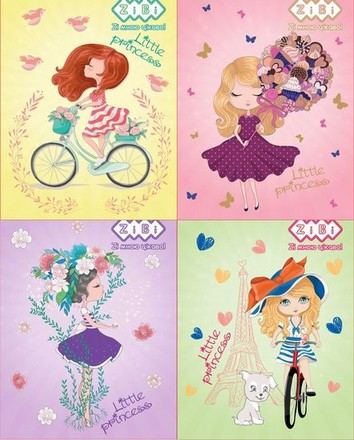 Блокнот А7 40арк., в клітинку, на спіралі (верхня), м'яка обкладинка Zibi Kids Line Little princess