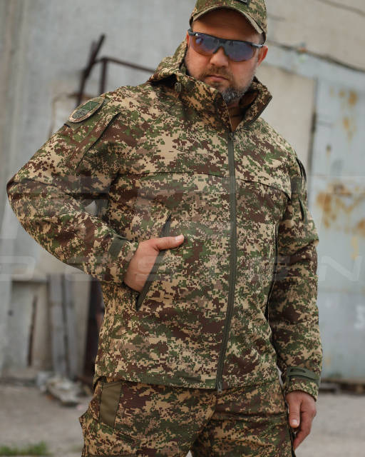🔰Купить Куртка Ветровка Патрол на сетке Хищник пиксель G