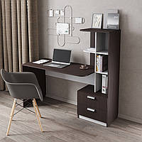 Стіл Tredo, з шухлядами та надбудовою, письмовий стіл, комп'ютерний стіл, сучасний стіл, стіл з полицями (146х135х60 см)