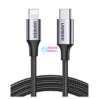 Кабель Ugreen US304 USB-C to Lightning M/M Cable Aluminum Shell Braided 2m (Black) (UGR-60761)