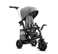 Трехколесный велосипед для ребенка Kinderkraft EASYTWIST Platinum Grey Коляска для мальчика серая с ручкой