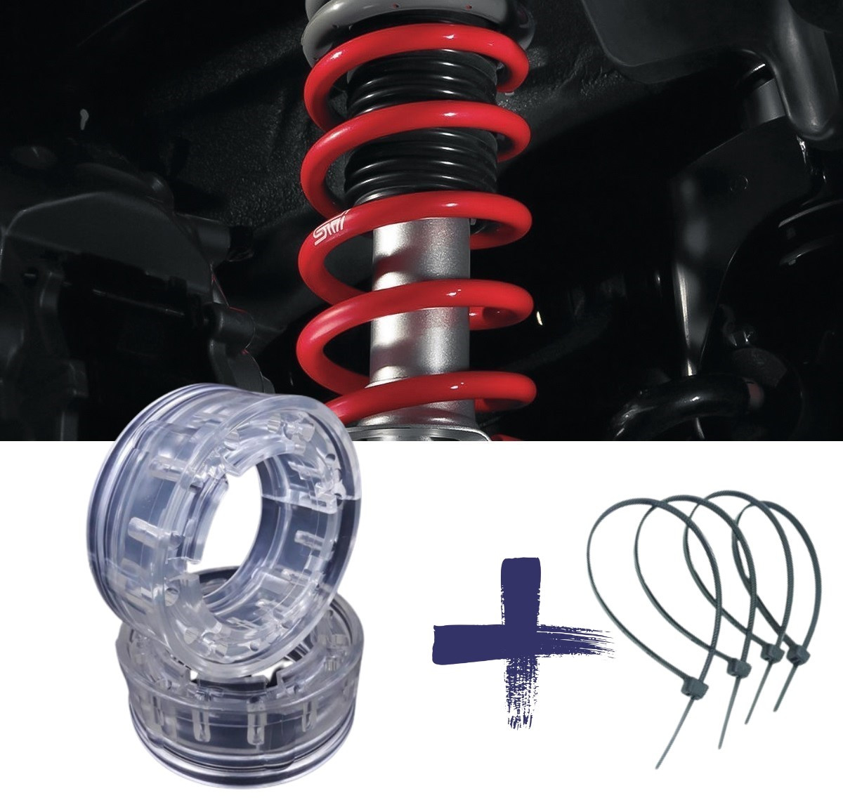 Міжвіткові проставки у пружини, Автобафери (90 мм Загальна висота) Силікон (Пара), фото 1