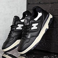 Кросівки New Balance 550 Чорні з білою підошвою Чоловічі, Спортивні Кросівки Нью Беланс весняні літні