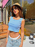 Жіночий кроп топ із трикотажу рубчик на бретелях (р. 42-46) 2171238, фото 9