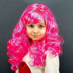 Перука карнавальна Кудряшка 50см | Малиновий