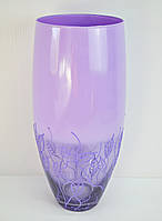 Ваза стеклянная декорированная Фиона фиолетовая овал Н38.5см