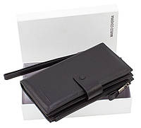 Шкіряний дорожній гаманець для подорожей 19,5х10,5 Marco Coverna 1426 (1426 black) чорний GL, код: 8058008