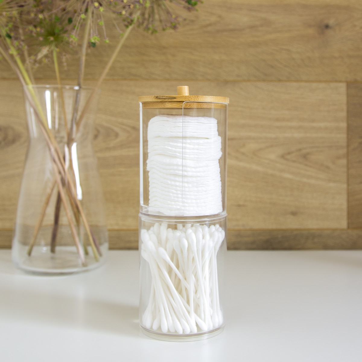 ОРГАНАЙЗЕР ПОДВІЙНИЙ ДЛЯ ВАТНИХ ДИСКІВ ТА ПАЛИЧОК, фото 1