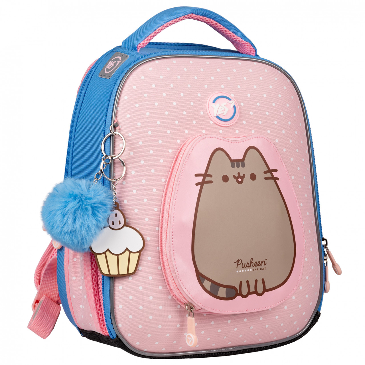 Шкільний рюкзак Yes Pusheen H-100, каркасний, два відділення, дві бокові кишені, одна фронтальна кишеня, розмір: 35*28*15см