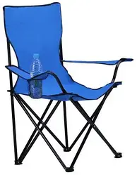 Стілець складаний туристичний крісло складане з підсклянником в асортименті Рибальський розкладний стільчик синій
