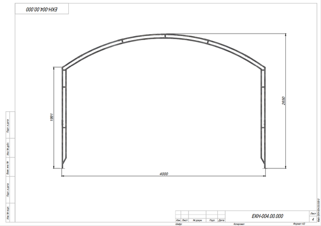 чертеж навеса альтанки третий
