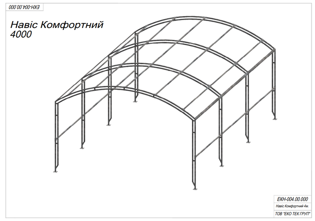 чертеж навеса альтанки четвертый