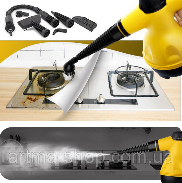 Пароочисник Steam Cleaner DF-A001 Потужність 1000 Ватів жовтий багатофункціональний високий тиск