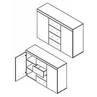 Комод KOM2D4S/135 "Блэквуд" Гербор