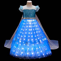 Платье со светодиодной подсветкой Холодное сердце Эльза 110 Синий