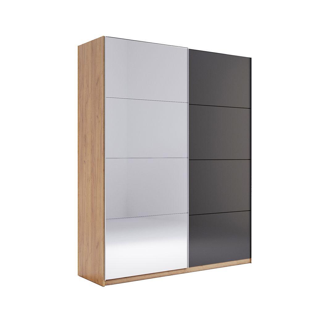 Шафа-купе "Луна" 1.5 м (двері мат лава/дзеркало) MiroMark, фото 1