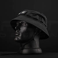 Панама тактична Сітка ріп-стоп з фіксатором велкро чорна